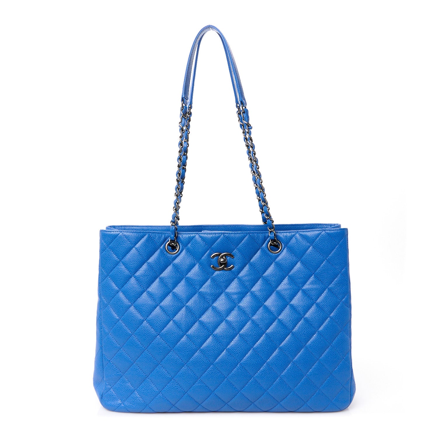 Chanel Caviar Quilted Large Classic Shopping Tote Blue 1 of 10