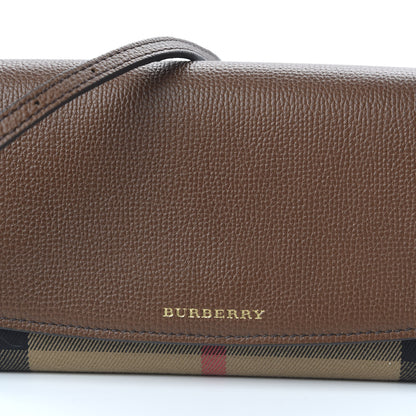 Burberry Derby Calfskin House Check Henley Wallet On Chain Tan 8 of 9