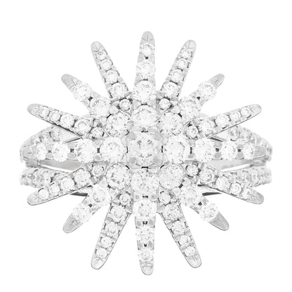 David Yurman 18K White Gold Diamond 20mm Starburst Ring 52 6 1 of 5