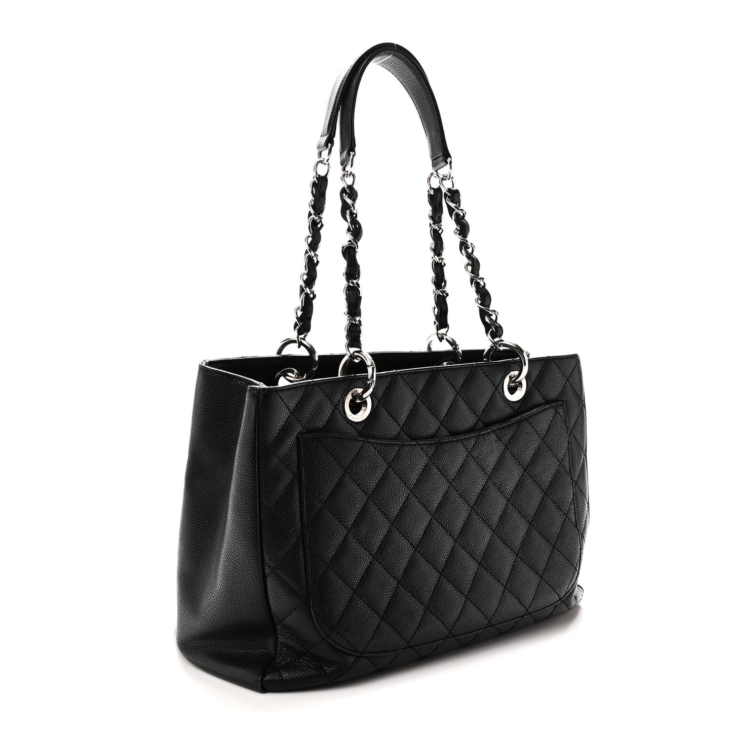 Caviar Quilted Grand Shopping Tote GST Black