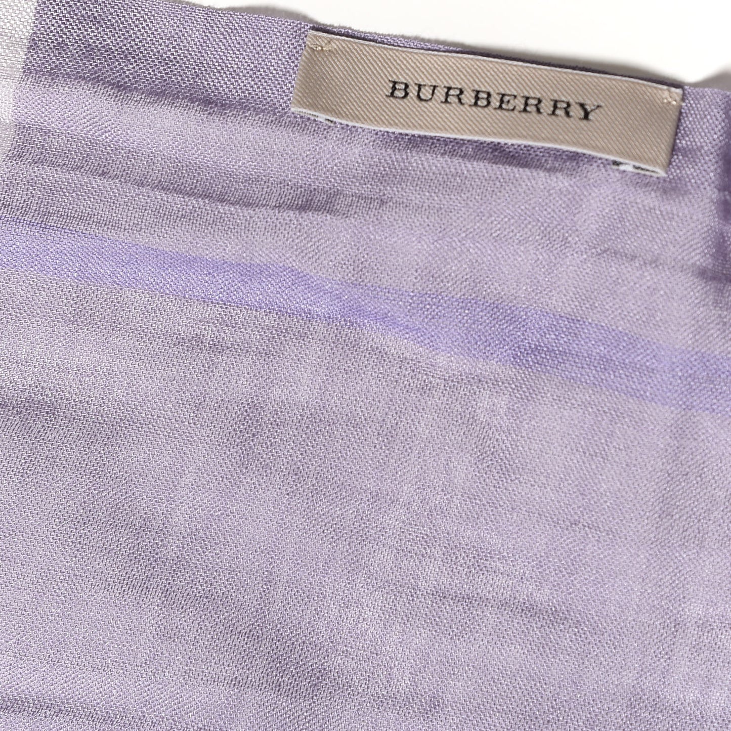 Wool Silk Gauze Giant Check Lightweight Scarf Pale Orchid