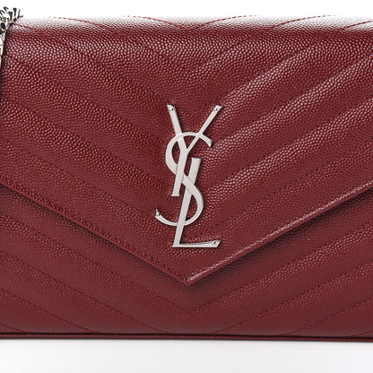 Saint Laurent Grain De Poudre Matelasse Chevron Monogram Chain Wallet Palissandre 9 of 9