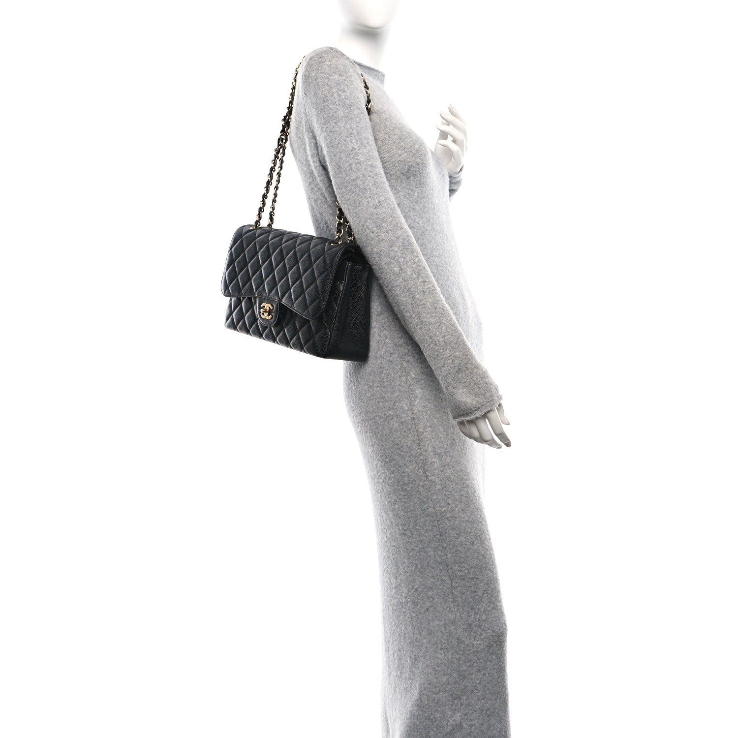Chanel Caviar Quilted Jumbo Double Flap Black 2 of 10