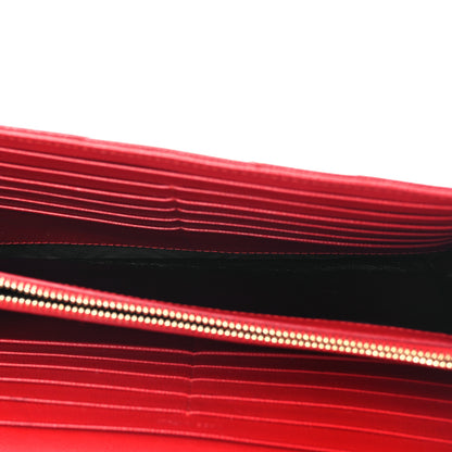 Saint Laurent Grain De Poudre Matelasse Chevron Monogram Chain Wallet Red 5 of 15