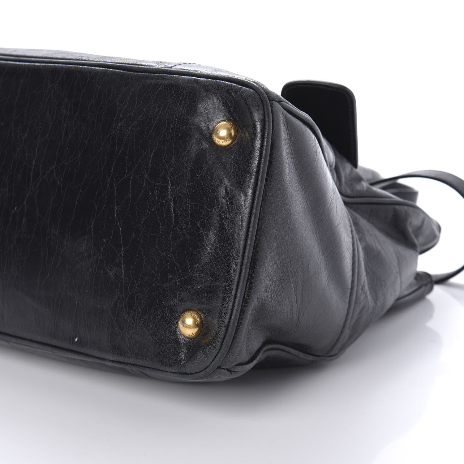 Prada Vitello Shine Top Handle Bag Black 7 of 9