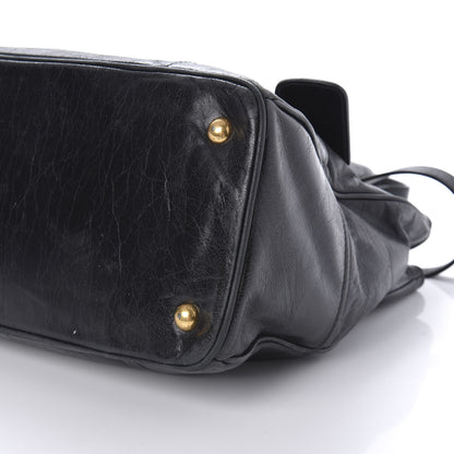 Prada Vitello Shine Top Handle Bag Black 7 of 9