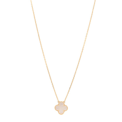 Van Cleef & Arpels 18K Yellow Gold Mother of Pearl Vintage Alhambra Pendant Necklace 1 of 5