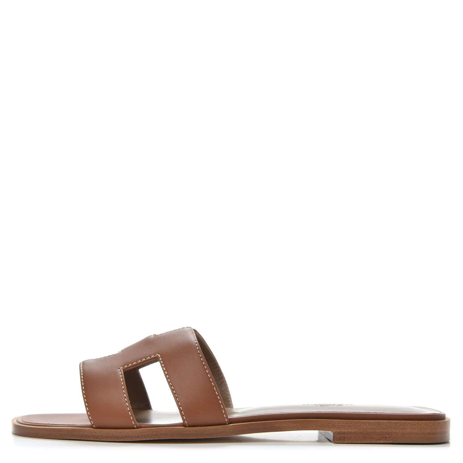 Hermes Box Calfskin Oran Sandals 39 Gold 1 of 7