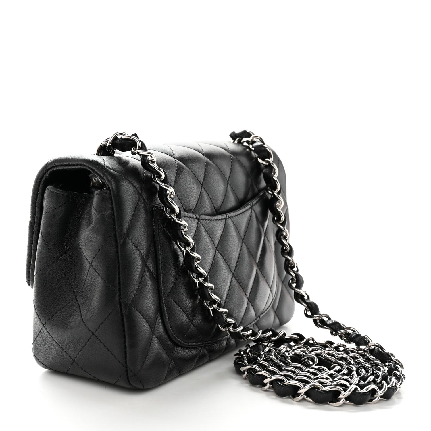 Chanel Lambskin Quilted Mini Rectangular Flap Black 2 of 14