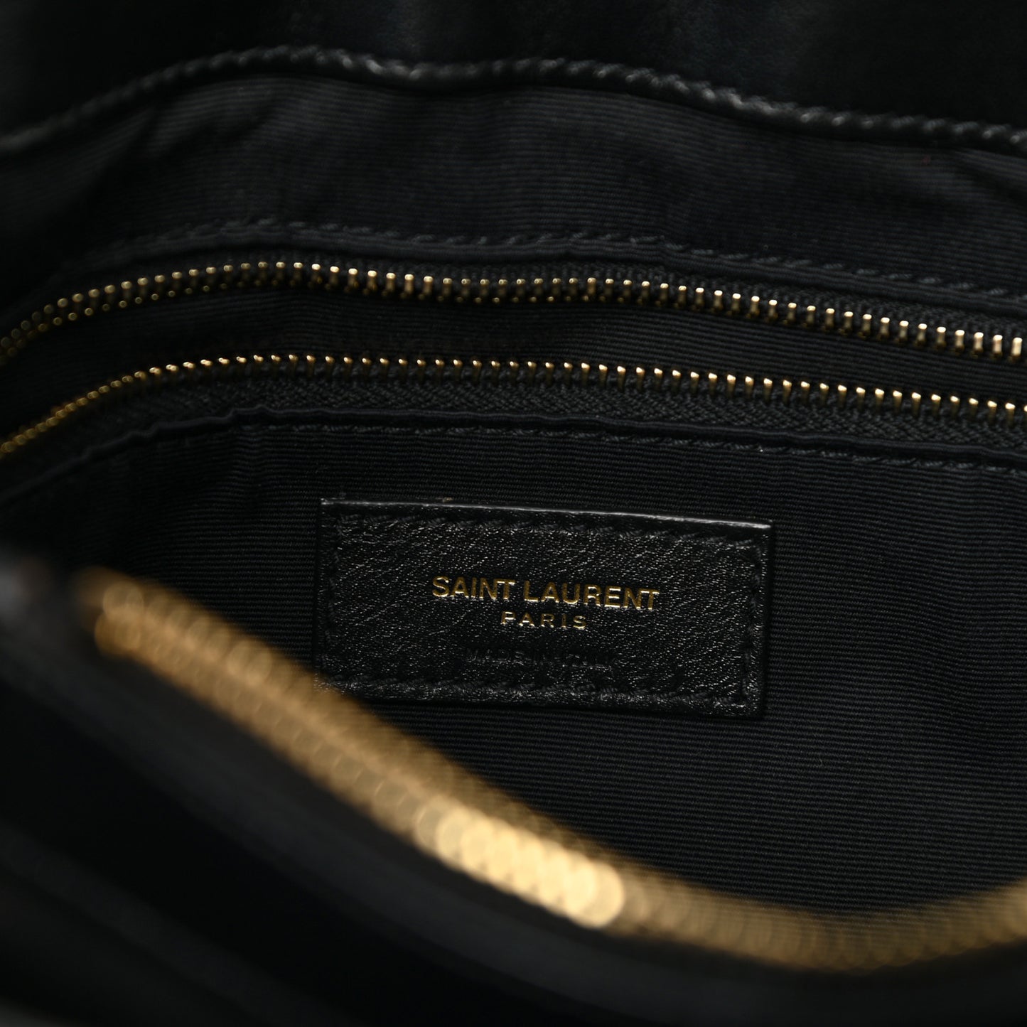 Calfskin Y Quilted Monogram Medium Loulou Chain Satchel Black