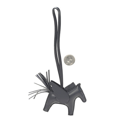 Hermes Milo Lambskin Grigri Rodeo Pegase Horse Bag Charm PM Ardoise 2 of 6