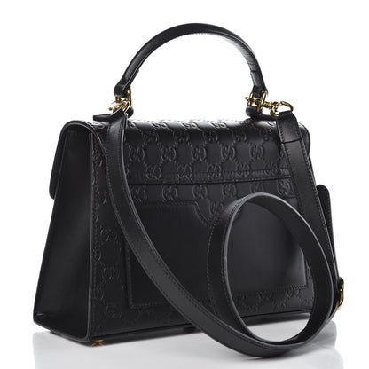 Gucci Guccissima Signature Small Padlock Top Handle Bag Black 3 of 10