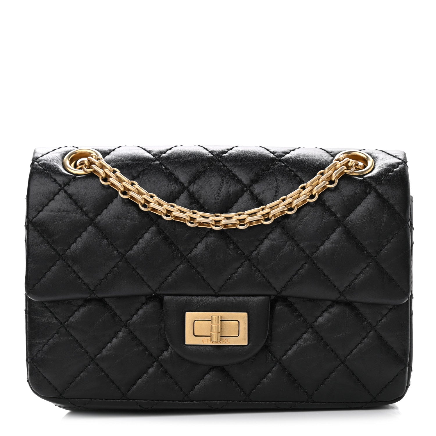 Chanel Aged Calfskin Quilted 2.55 Reissue Mini Flap Black 1 of 10