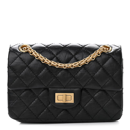 Chanel Aged Calfskin Quilted 2.55 Reissue Mini Flap Black 1 of 10