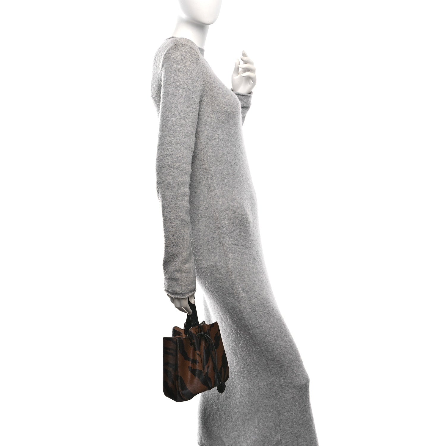 Alaia Pony Hair Zebra Print Snakeskin Rose-Marie 19 Bag Brown Black 2 of 9