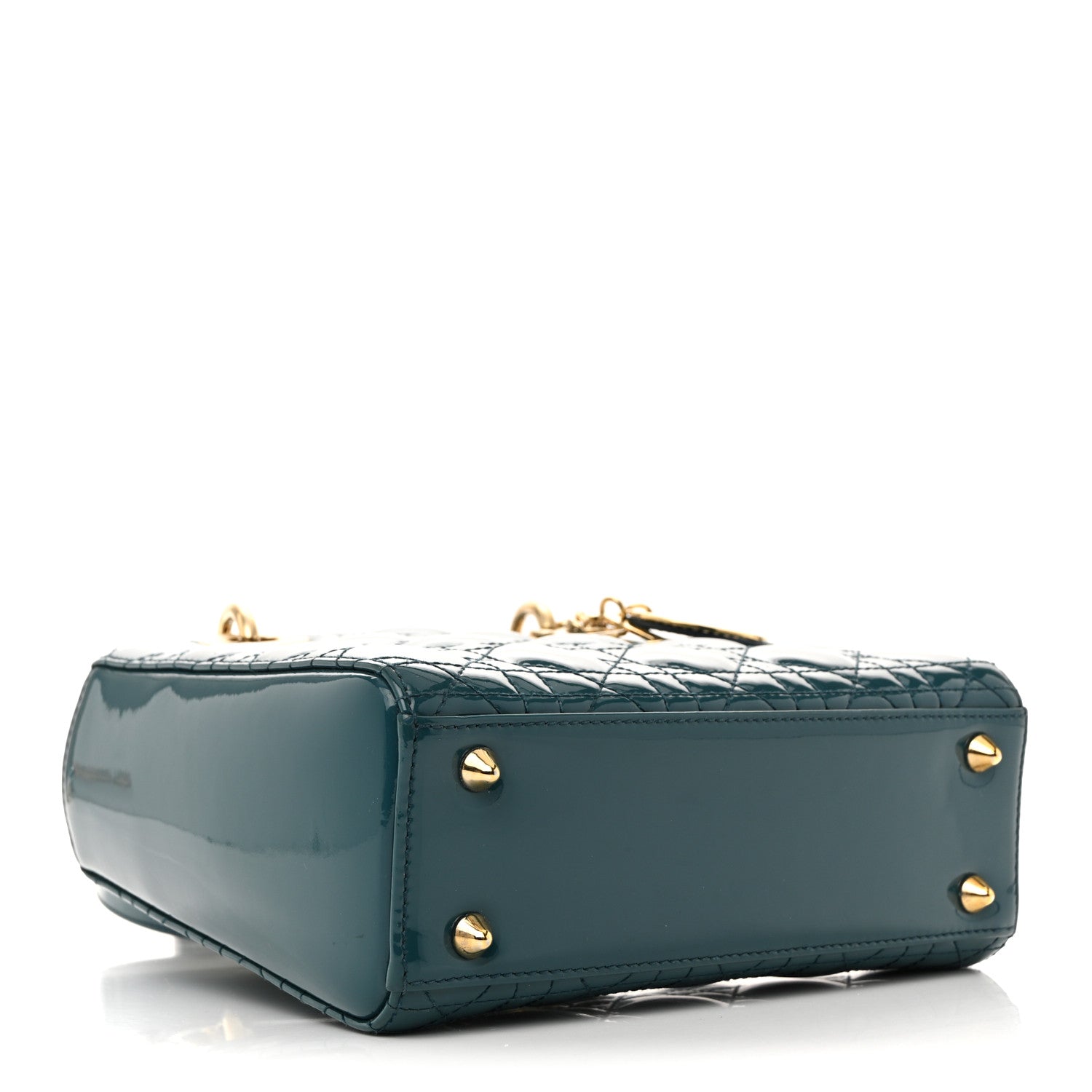 Christian Dior Patent Cannage Small Lady Dior Turquoise 4 of 13