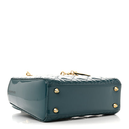 Christian Dior Patent Cannage Small Lady Dior Turquoise 4 of 13