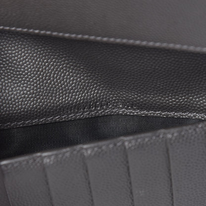 Saint Laurent Grain De Poudre Classic Zip Around Travel Wallet Coal 7 of 9