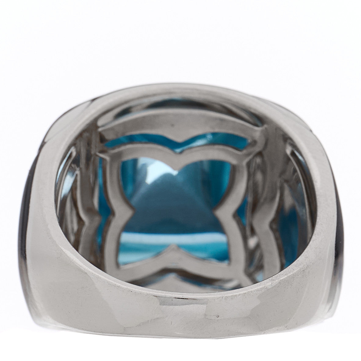 Bulgari 18K White Gold Aquamarine Pyramide Ring 55 7.25 4 of 6