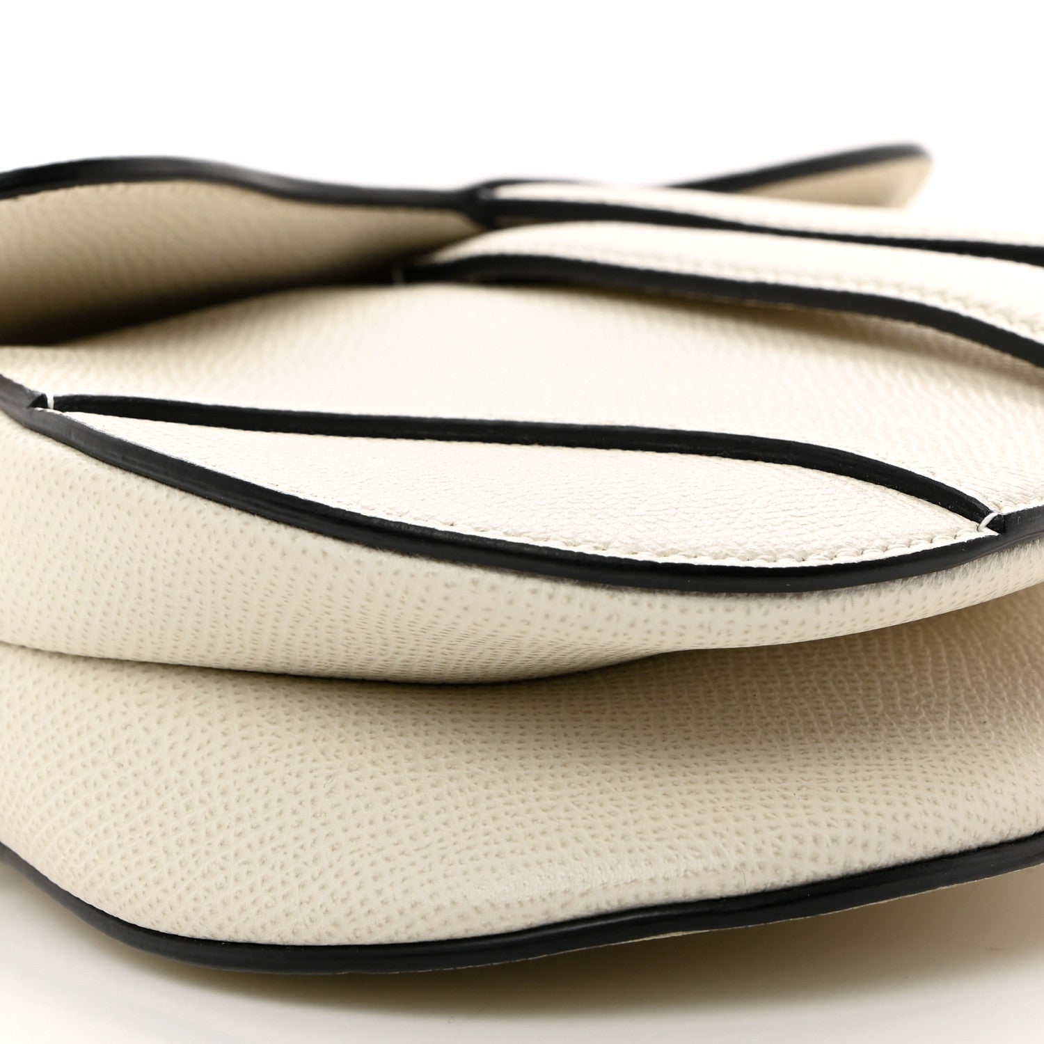 Christian Dior Grained Calfskin Mini Saddle Bag White 9 of 10