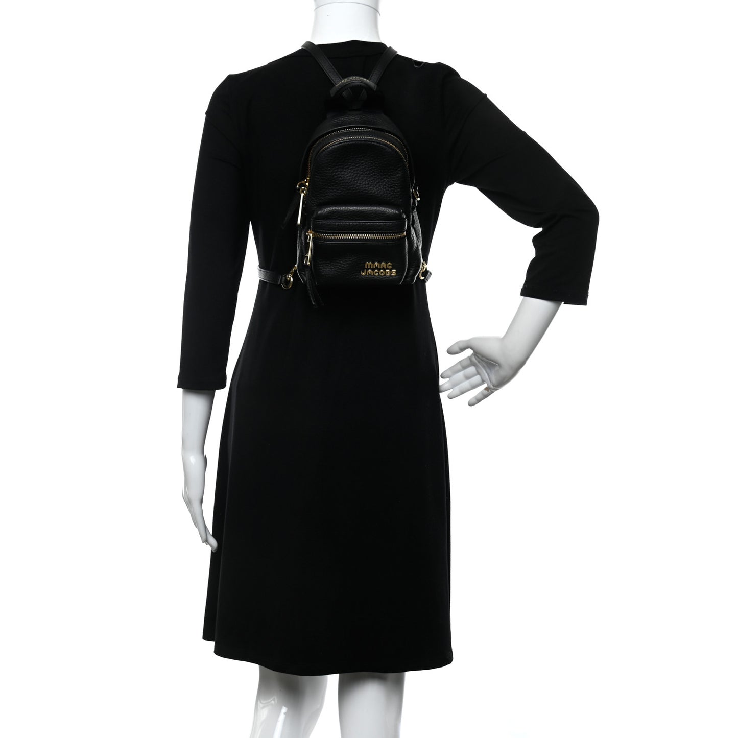 Grained Calfskin Mini Backpack Black
