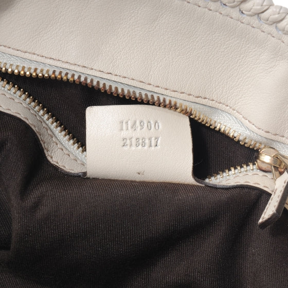 Leather Horsebit Chain Large Hobo Ivory