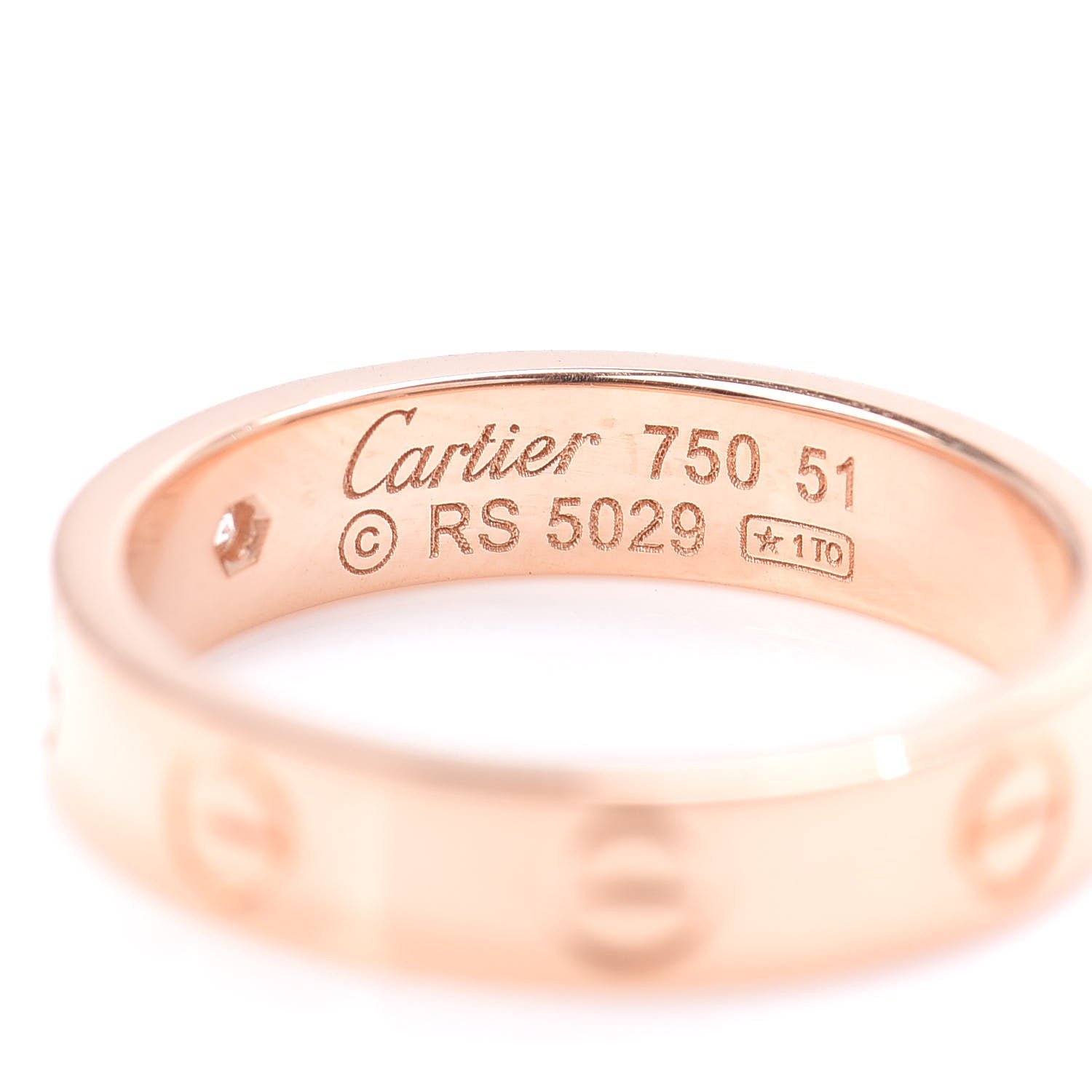 Cartier 18K Pink Gold Diamond 3.5mm LOVE Wedding Band Ring 51 5.75 4 of 5