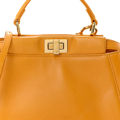 Fendi Nappa Mini Peekaboo Iconic Satchel Giallo Syrup 6 of 10