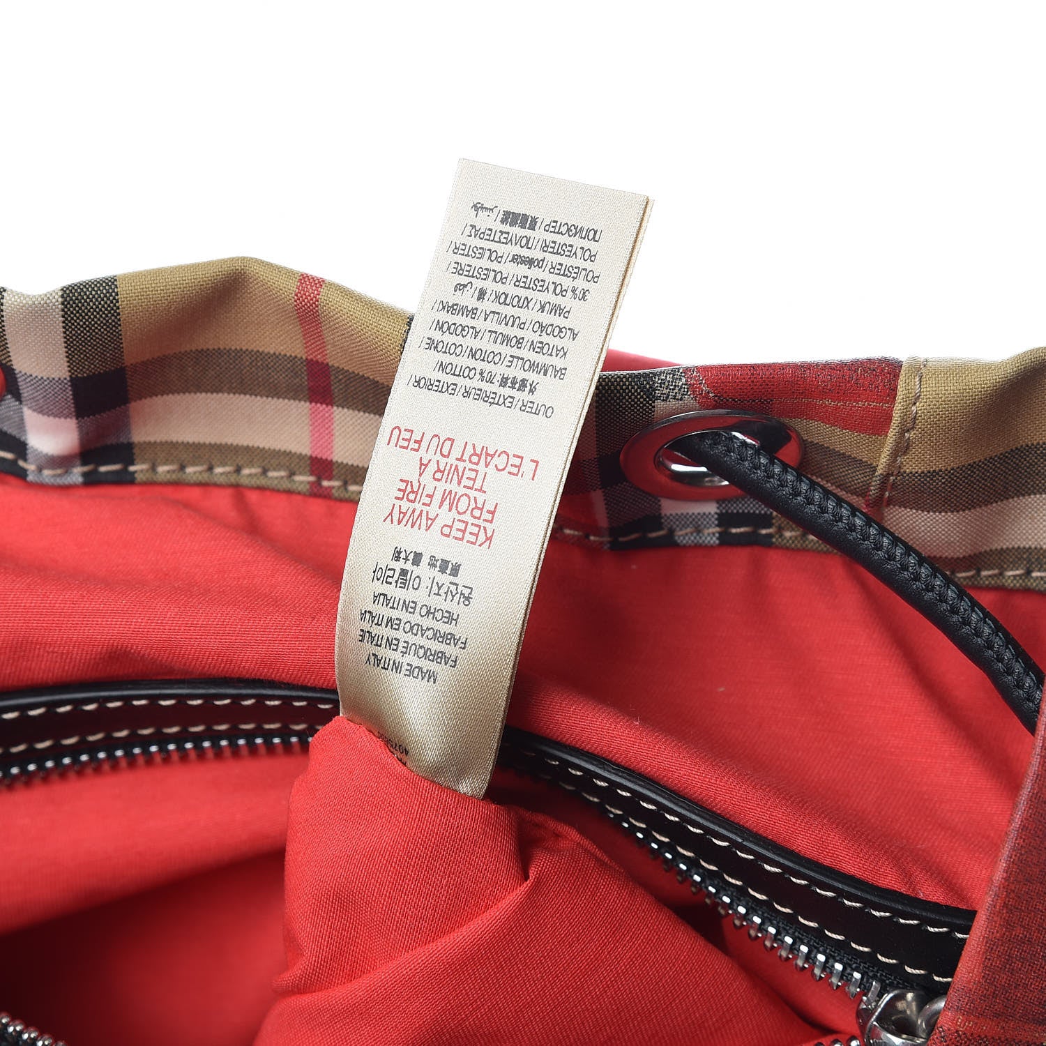 Burberry Vintage Check Graffiti Print Medium Rucksack Backpack Antique Yellow Red 8 of 12