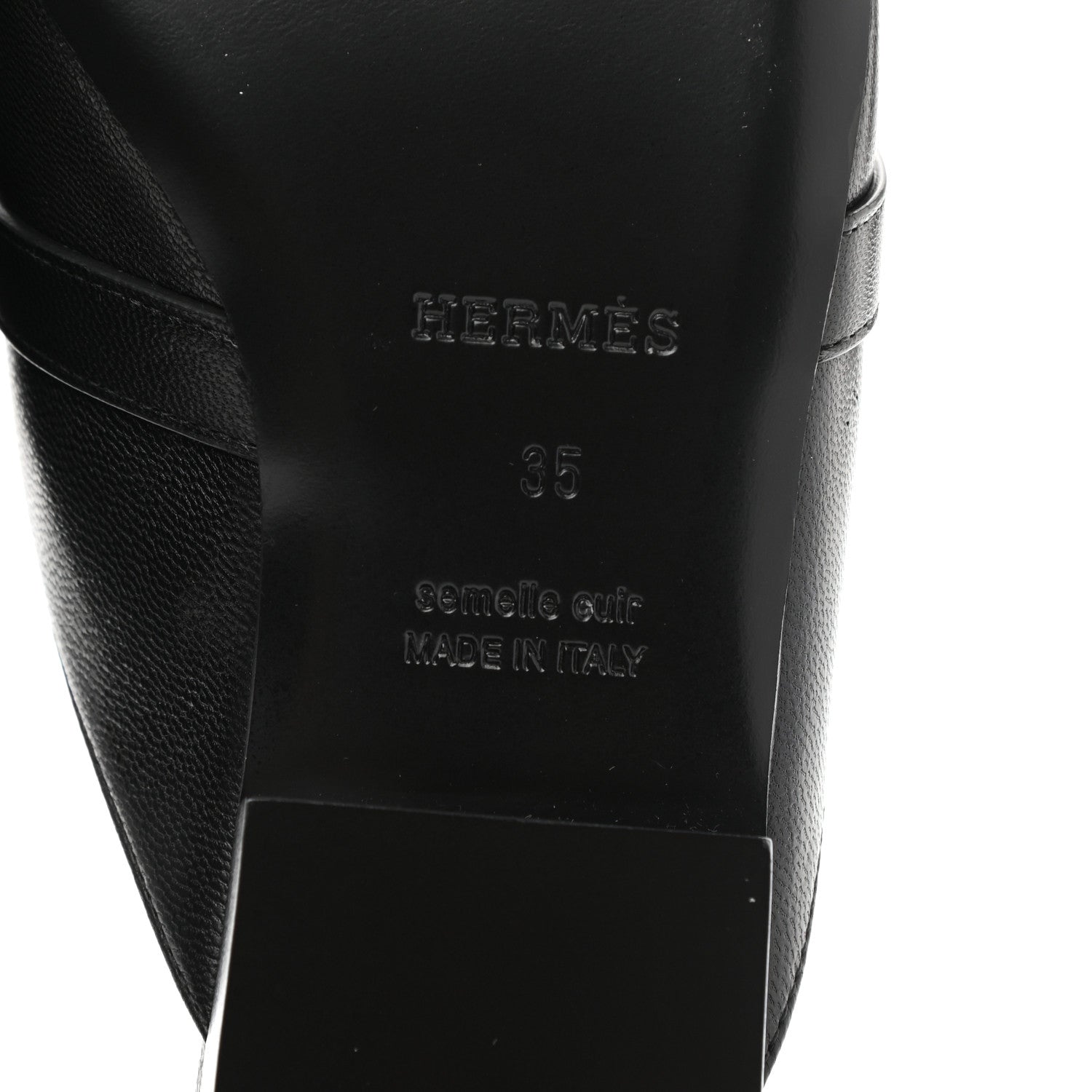 Hermes Goatskin Oz Mules 35 Black 6 of 9