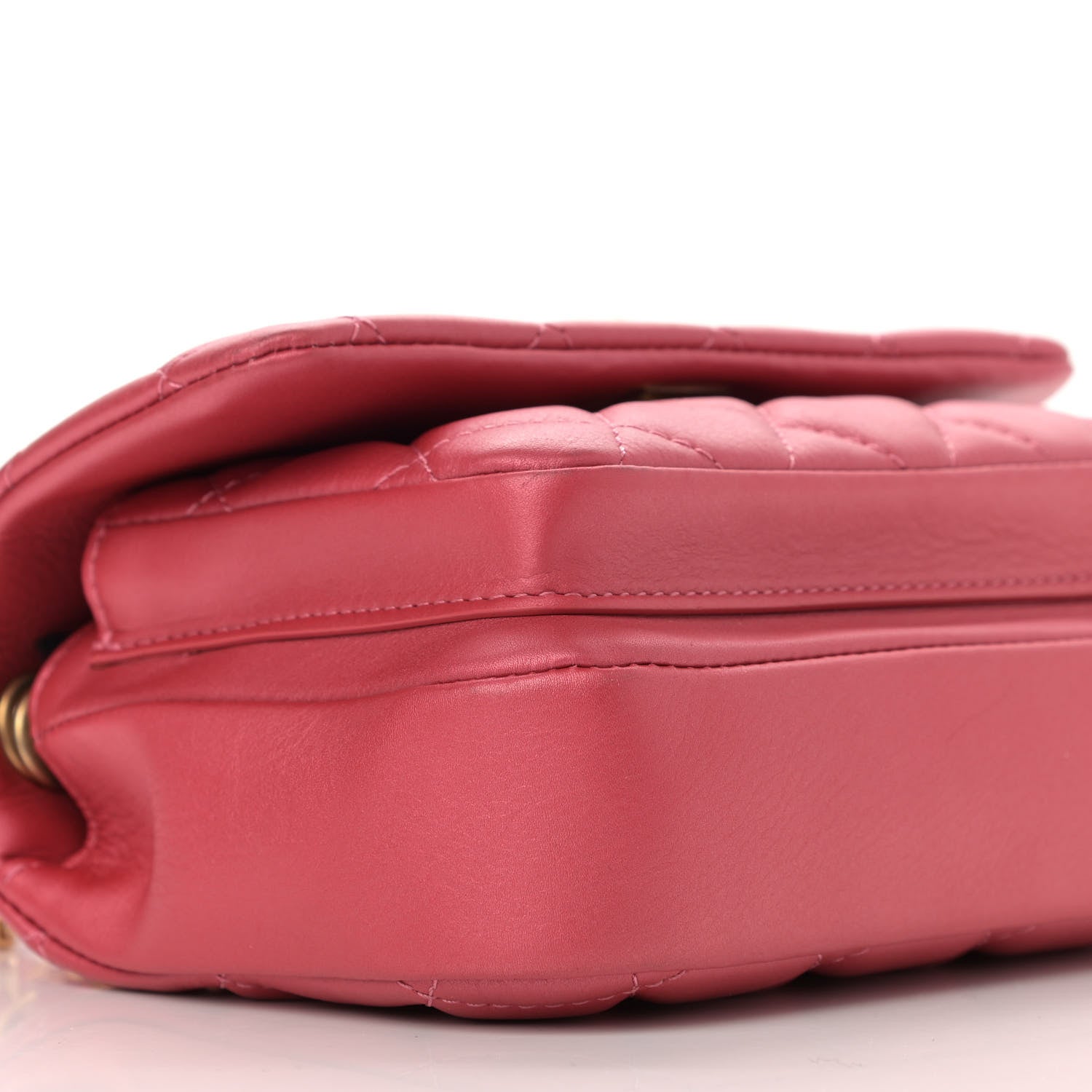 Chanel Metallic Calfskin Quilted Top Handle Flap Dark Pink 9 of 11