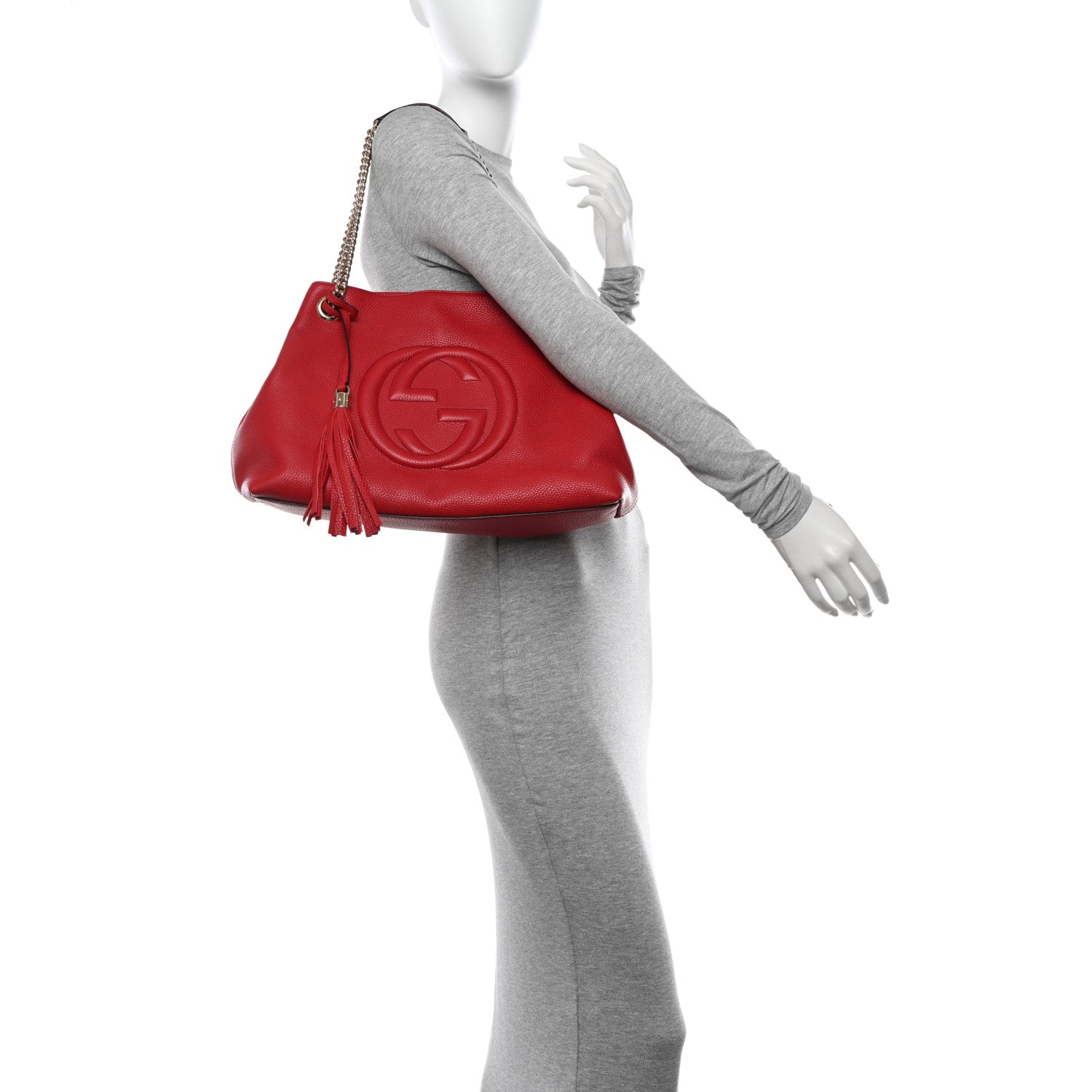Gucci Cellarius Calfskin Medium Soho Chain Shoulder Bag Red 3 of 10