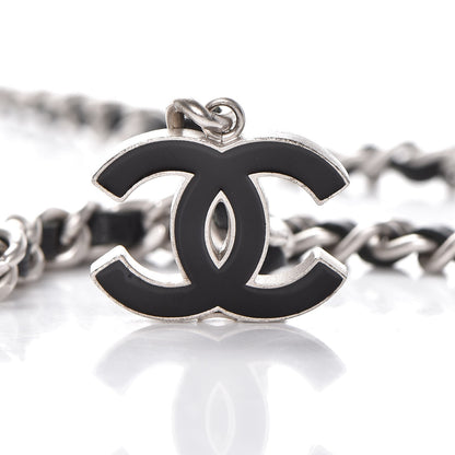 Chanel Lambskin Enamel CC Chain Belt Black Silver 6 of 7