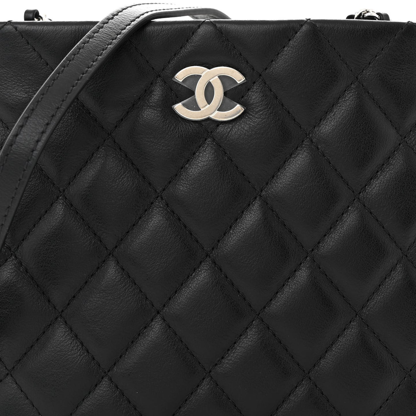 Calfskin Quilted Crossbody Bag Black