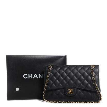 Chanel Caviar Quilted Jumbo Double Flap Black 13 of 20