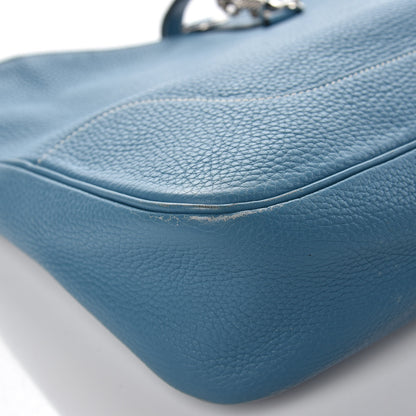 Hermes Taurillon Clemence Trim II 35 Shoulder Bag Blue Jean 7 of 15