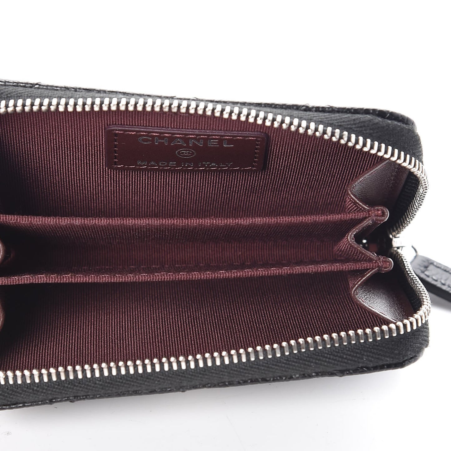 Caviar Quilted Zip Coin Purse Black