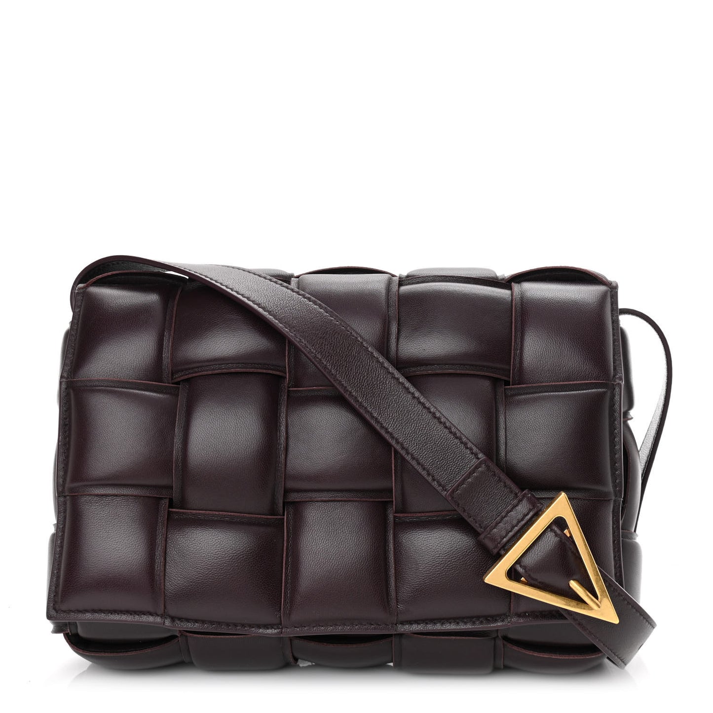 Nappa Maxi Intreccio Padded Cassette Crossbody Bag Grape