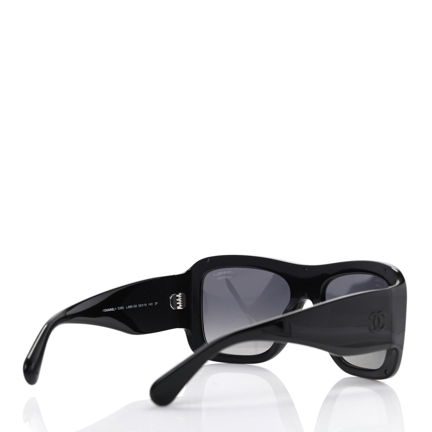 Acetate Polarized Rectangle Sunglasses 5395 Black