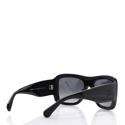 Chanel Acetate Polarized Rectangle Sunglasses 5395 Black 4 of 8