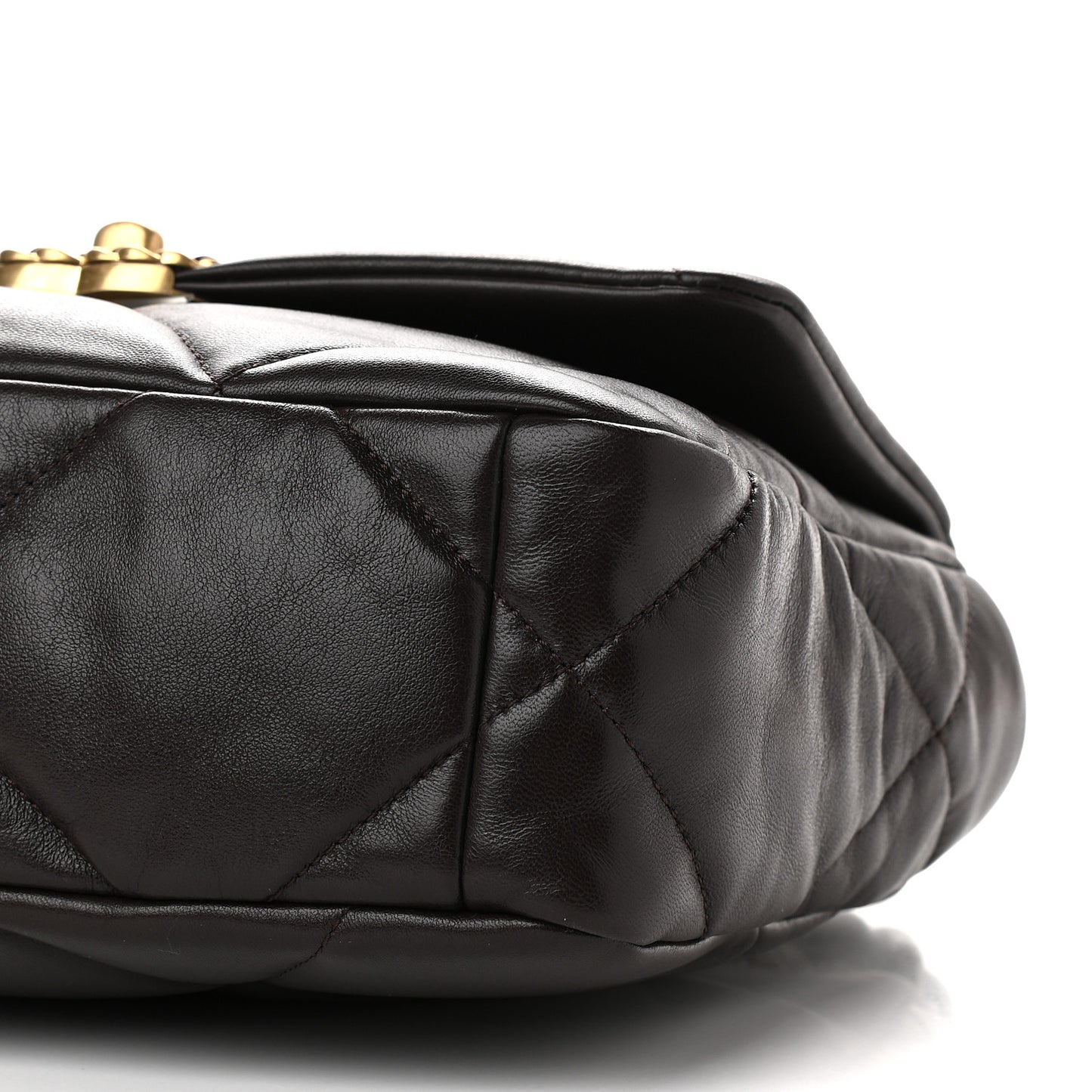 Lambskin Quilted Medium Chanel 19 Flap Dark Brown