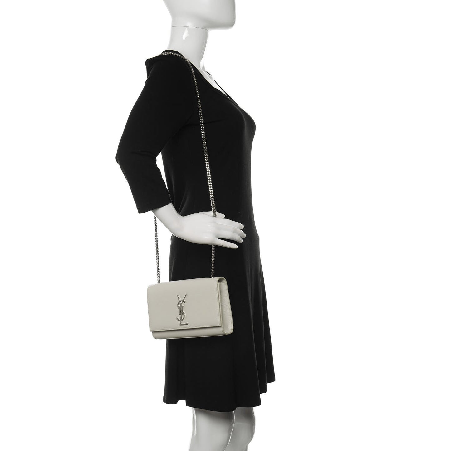 Grain De Poudre Small Monogram Kate Satchel Blanc Vintage