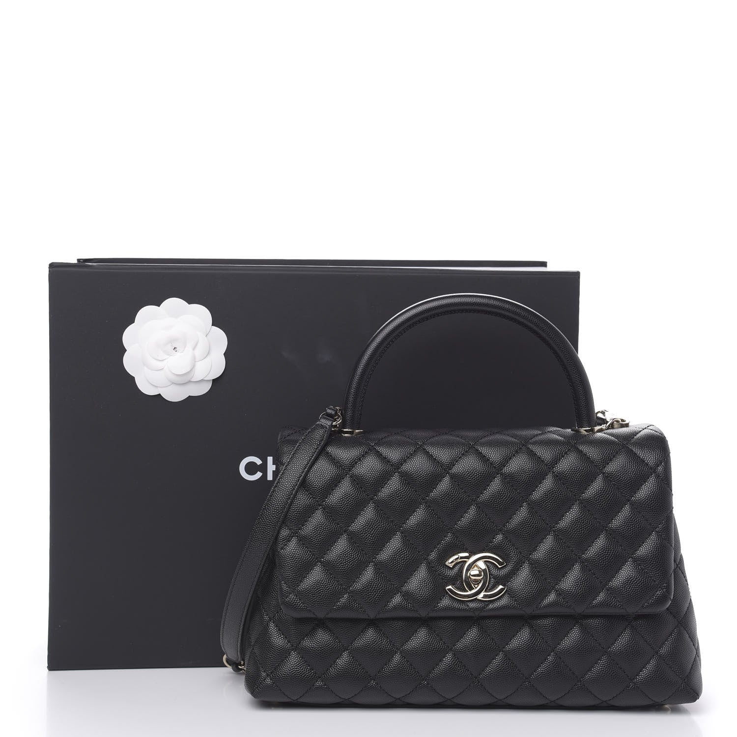 Chanel Caviar Quilted Small Coco Handle Flap Black 10 of 10