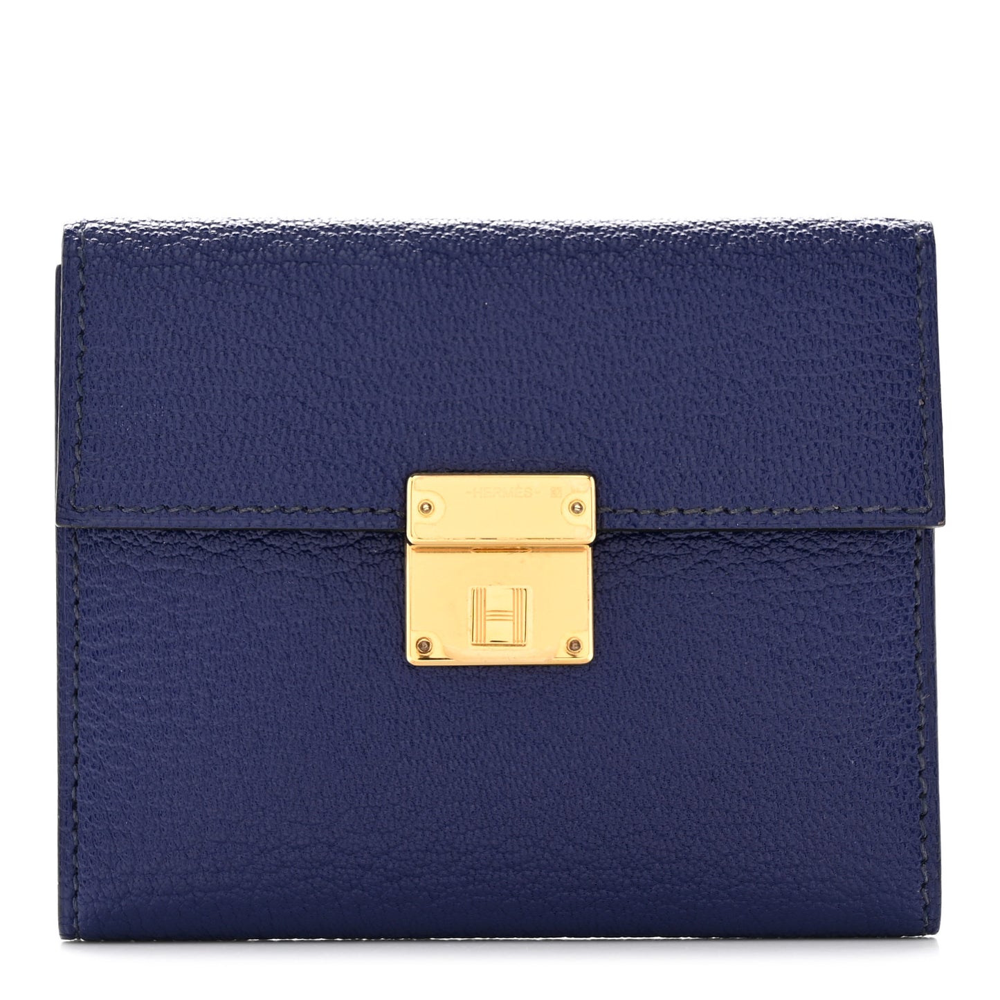 Chevre Mysore Mini Clic Card Holder Bleu Saphir