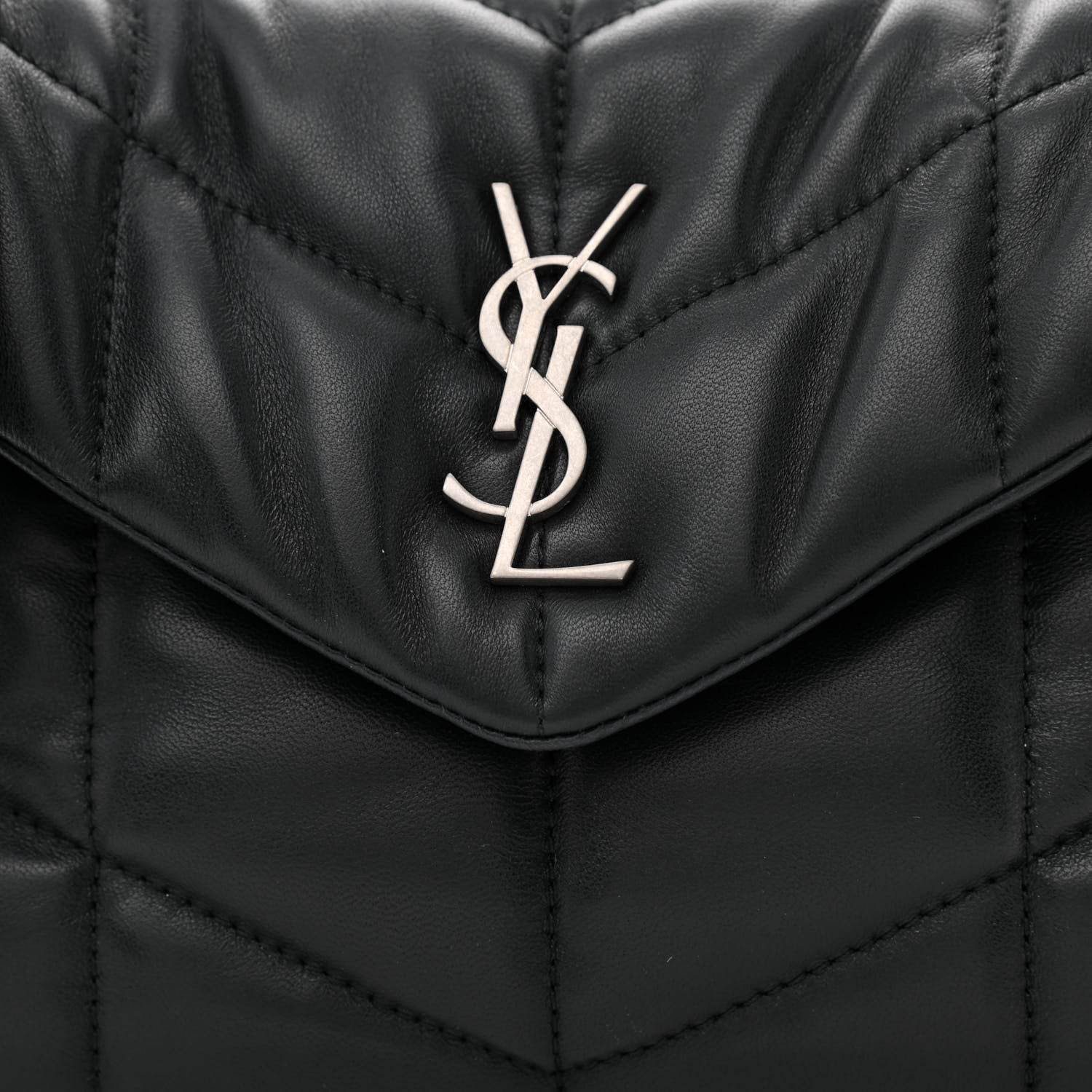 Saint Laurent Lambskin Quilted Toy Loulou Puffer Monogram Chain Satchel Storm 10 of 10