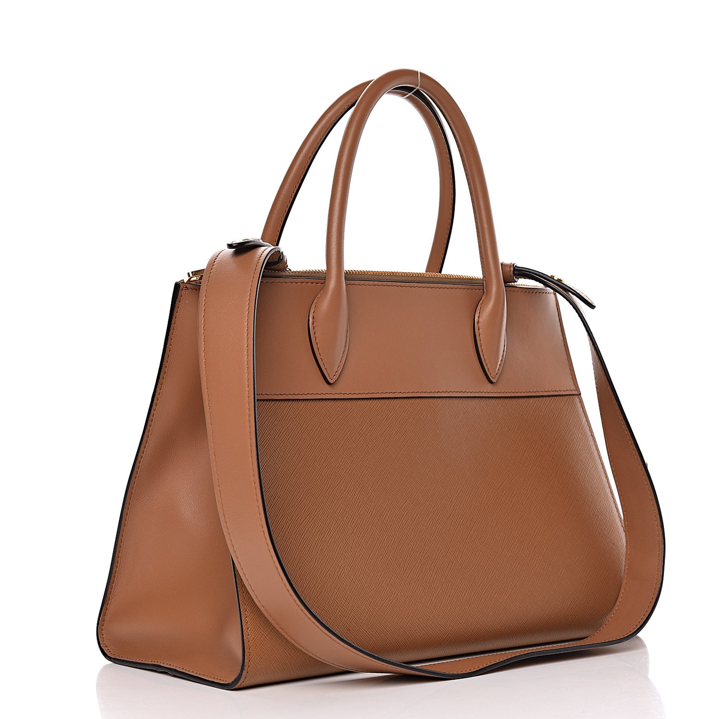 Saffiano City Calf Medium Esplanade Tote Caramel