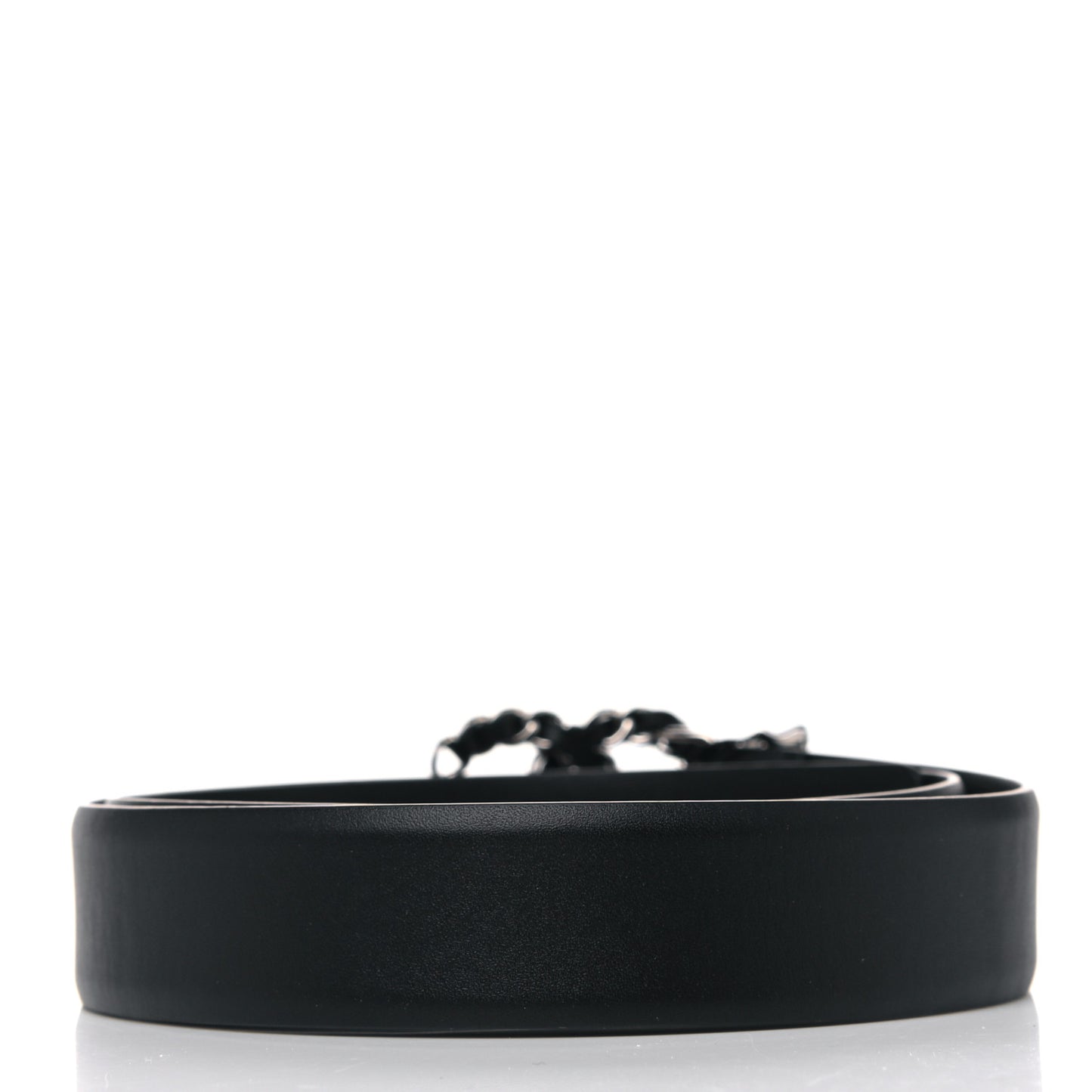 Calfskin CC Chain Belt 85 34 Black