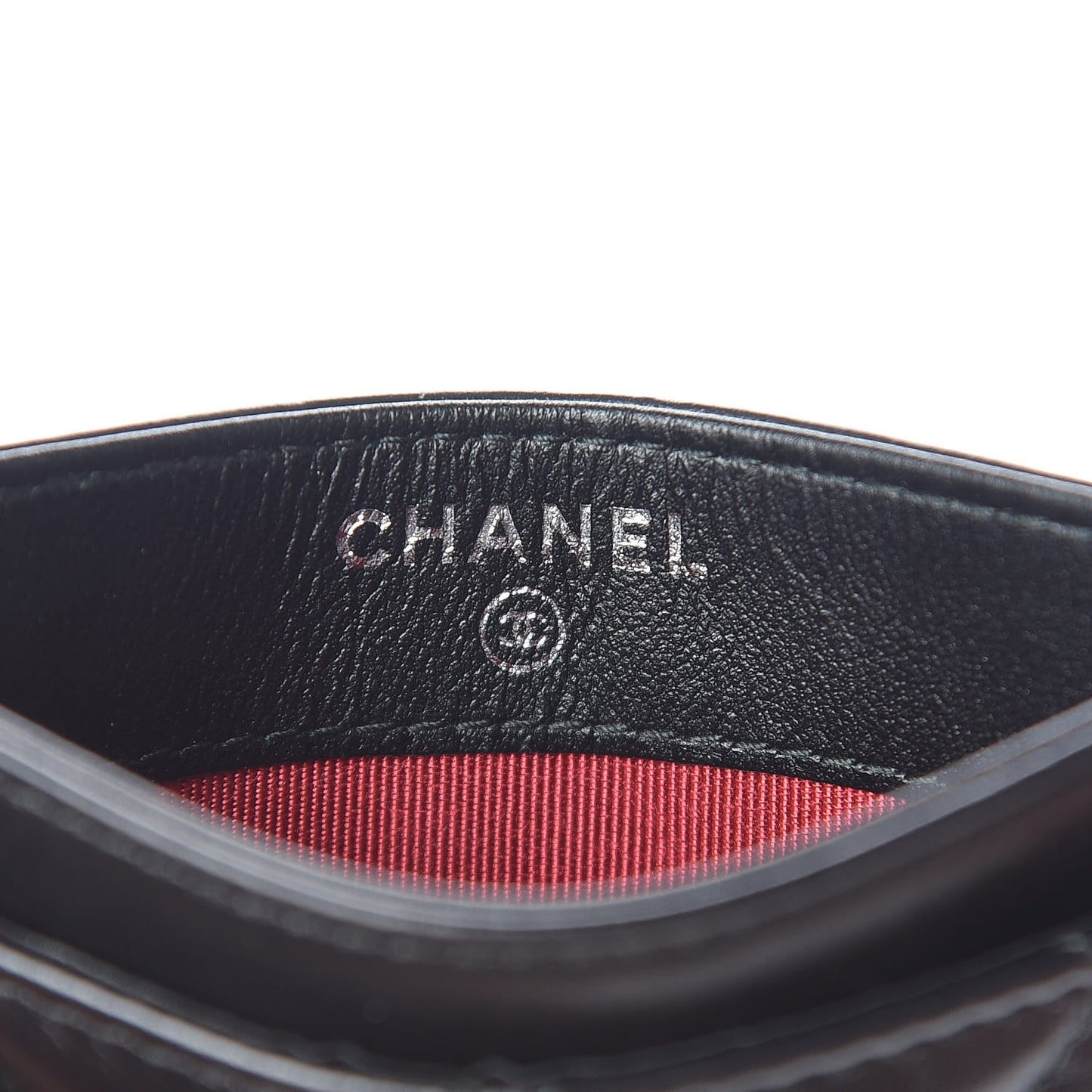 Aged Calfskin Quilted Gabrielle Card Holder Black