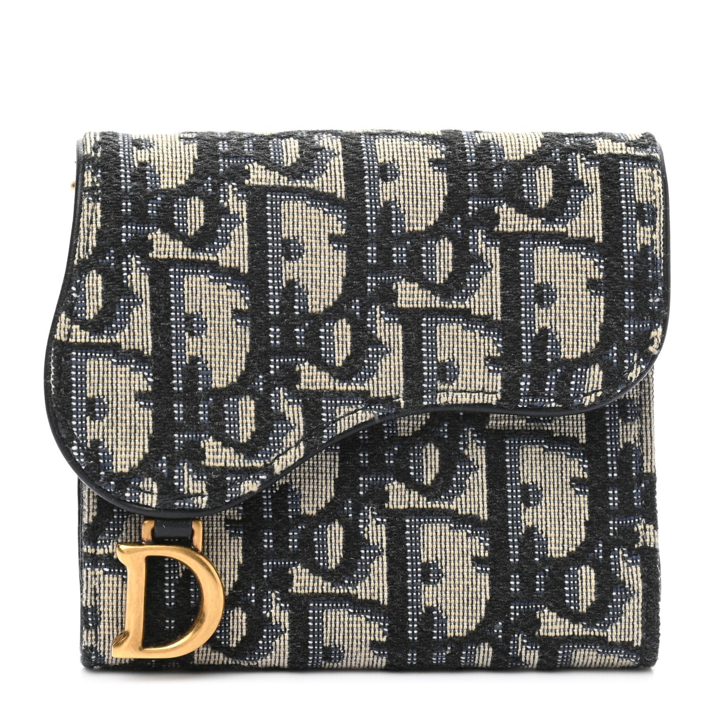 Oblique Saddle Lotus Wallet Blue
