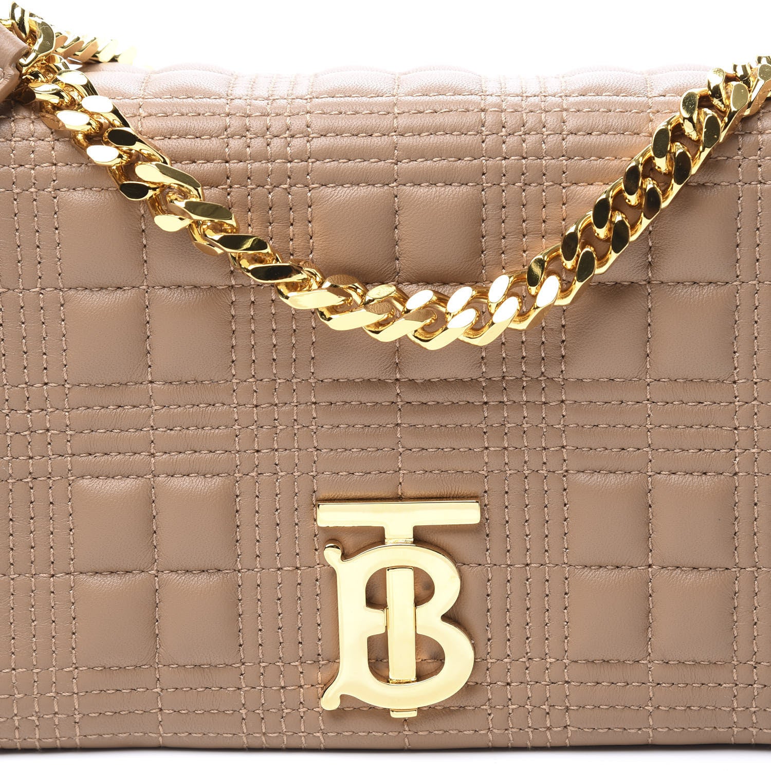 Burberry Lambskin Quilted Small Lola Bag Camel 9 of 10